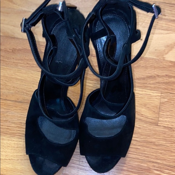 Michael Kors Shoes - Michael Kors Black Strappy Zip Up Back Heels